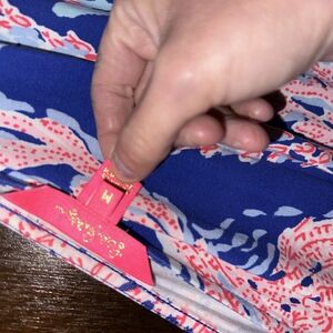 Blue and Pink Patterned Garment